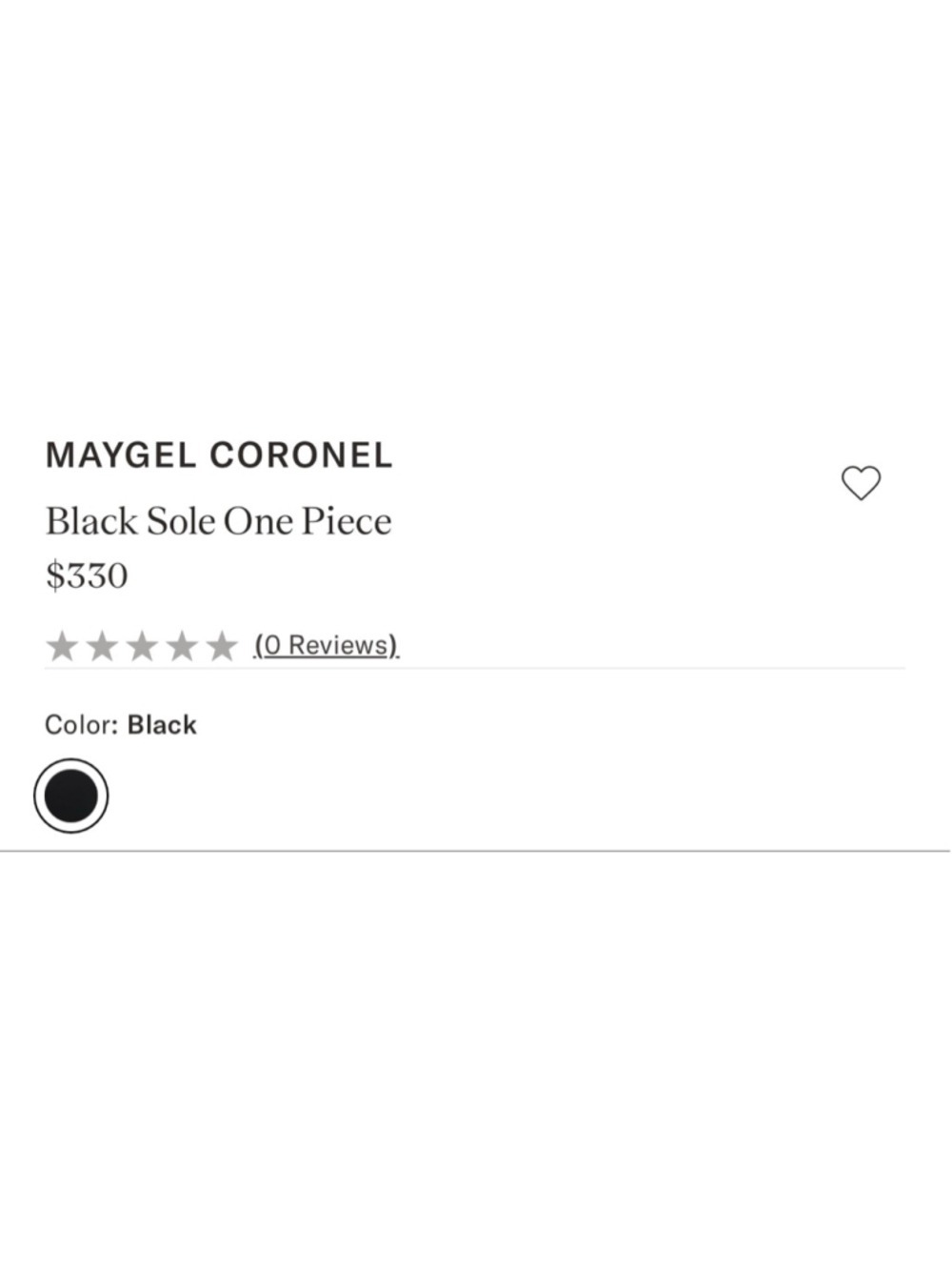 Nwt Maygel Coronel Black Sole One Piece Swimsuit One Size S/M/L — image 8 of 8